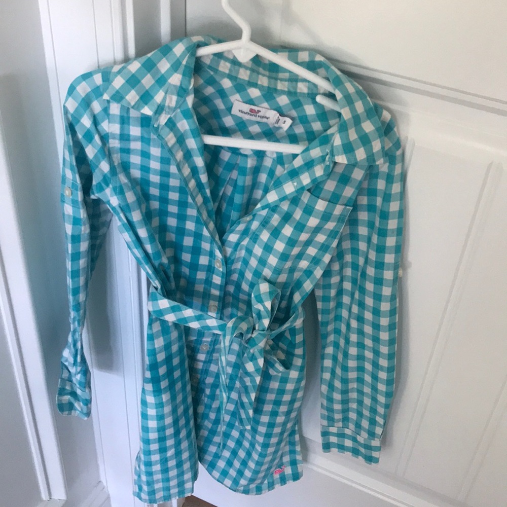 Girls belted shirt dress